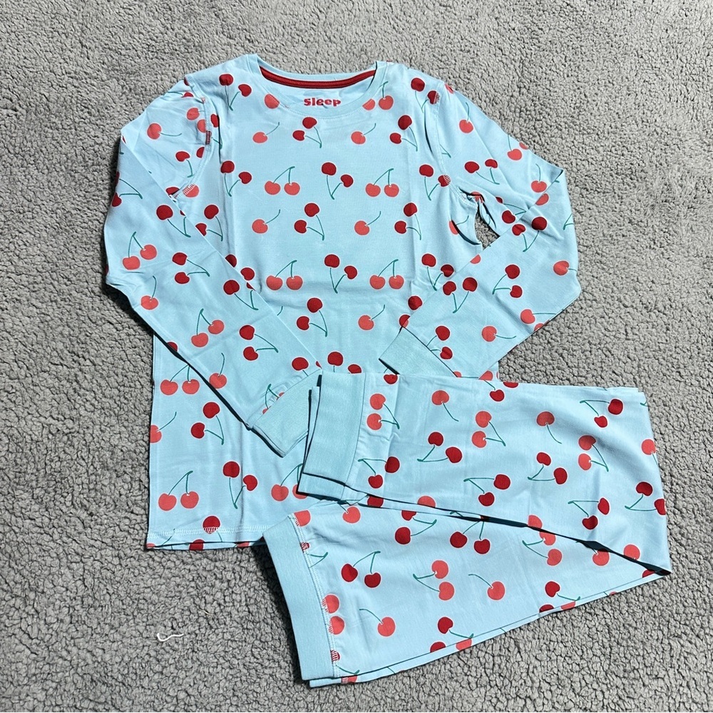 Marks and Spencer Kids Blue Cherry Pajamas UK Size